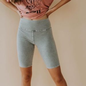 LIVANA // High Waisted Biker Shorts in SAGE NWT // S-M-L-XL